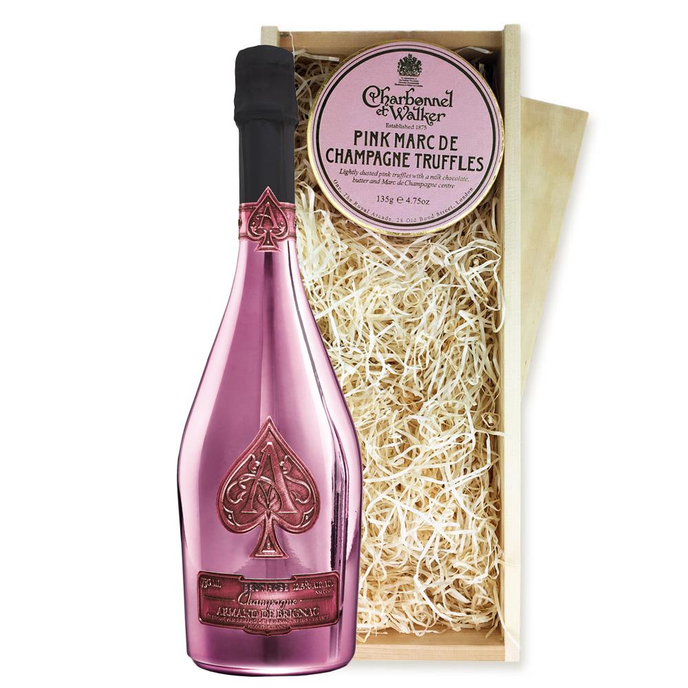 Armand de Brignac Brut Rose NV 75cl And Pink Marc de Charbonnel Chocolates Box